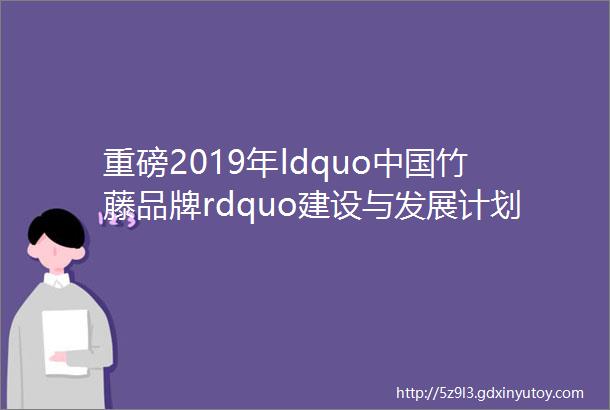 重磅2019年ldquo中国竹藤品牌rdquo建设与发展计划出炉